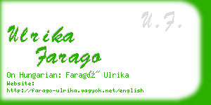 ulrika farago business card